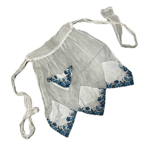 50s VTG handmade handkerchief half apron - Picture 1 of 4